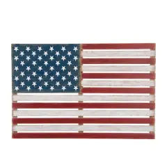 Glitzhome&reg; Wooden American Flag Hanging Wall Decor