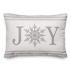 Joy Snowflake 14x20 Throw Pillow