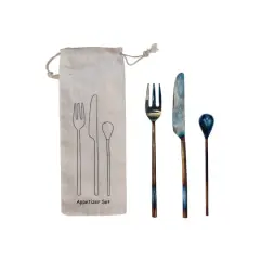 Hello Honey&reg; Burnt Gray Hammered Stainless Steel Appetizer Set