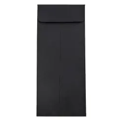 JAM Paper 4.5" x 10.375" Black Linen Policy Business Envelopes, 25ct.
