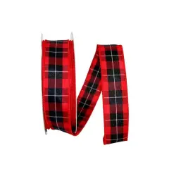 Reliant 1.5" x 50yd. Mountain Buffalo Check Wired Ribbon
