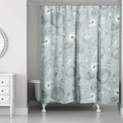 Multi Shell Shower Curtain Blue/Blue