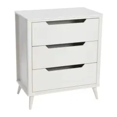 Hello Honey&reg; 37.5" Yume Mid Century Modern Solid Wood 3-Drawer Dresser Chest White Finish