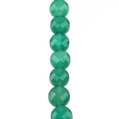 Green Faceted Agate Coin Beads, 6mm by Bead Landing&trade;
