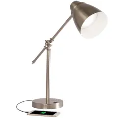 OttLite Wellness Series 19" Silver Harmonize LED Desk Lamp