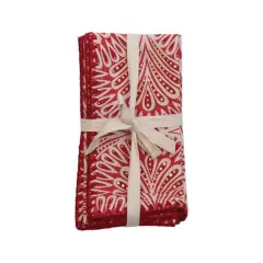 Hello Honey&reg; Red & White Square Cotton Printed Napkins, 4ct.