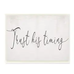 Stupell Industries Trust His Timing Religious Wooden Wall Plaque