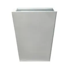 15" White Classic Square Metal Planter
