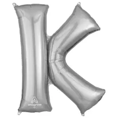 32" Silver Letter Foil Balloon K