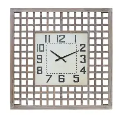 Square Fir Wood Wall Clock