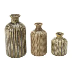 Hello Honey&reg; Matte Olive Green Stoneware Vase Set