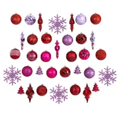 50ct. Holiday Deluxe Shatterproof Christmas Tree Ornament Box Set