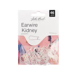 John Bead Must Have Findings 19mm Kidney Earwire, 46ct. Silver
