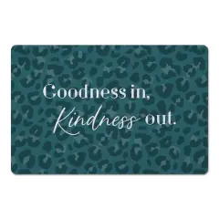 Goodness In Kindness Out Leopard Floor Mat Teal