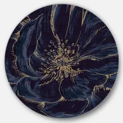 Designart - Dark Rose Gilded Gold - Shabby Chic Metal Circle Wall Art