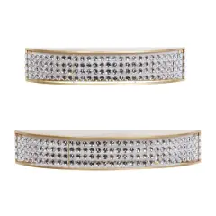 Set of 2 Gold Metal Contemporary Wall Shelves 28", 24"