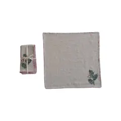 Hello Honey&reg; Holly Embroidered Cotton & Linen Blend Napkins, 4ct.