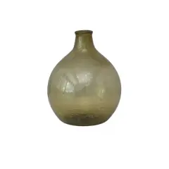 Hello Honey&reg; 7" Olive Green Hand Blown Glass Vase