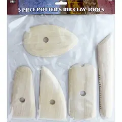 Art Advantage&reg; 5 Piece Potters Rib Wood Clay Tool Set