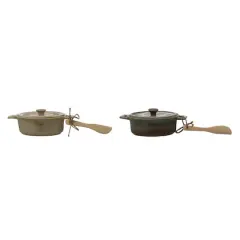 Hello Honey&reg; Stoneware Brie Baker with Lid & Bamboo Spreader Set, 2ct.