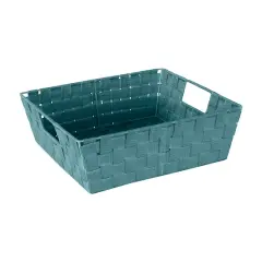 Simplify Large Woven Storage Shelf Bin Sapphire