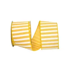 JAM Paper 2.5" x 10yd. Yellow Wired Railroad Stripe Ribbon