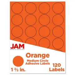 JAM Paper Circle Label Stickers Orange