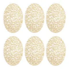 DII&reg; Woven Paper Round Placemats, 6ct. Gold