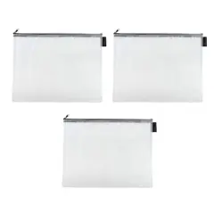 14" Gray Mesh Zipper Pouches by Simply Tidy&reg;, 3ct.