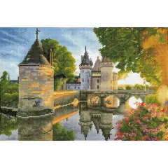 Diamond Dotz&reg; Advanced River Castle Pre-Framed Diamond Painting Kit