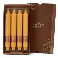 Root Candles 9" Unscented Smooth Collenette Taper Candles, 4ct. Butterscotch
