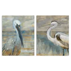 Stupell Industries Sea Birds Abstract Beach Canvas Wall Art