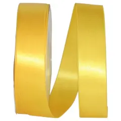 JAM Paper 1.5" x 100yd. Double Face Satin Ribbon Yellow