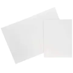 JAM Paper 2-Pocket Textured Linen Business Folders, 6ct. White