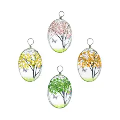 John Bead 22mm x 30mm Dried Flower Assorted Pendants