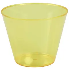 JAM Paper 9oz. Clear Plastic Cups, 72ct. Yellow