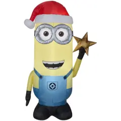 5ft. Airblown&reg; Inflatable Christmas Minion Kevin with Star