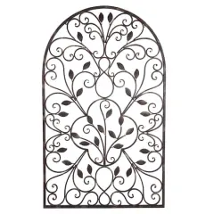Hastings Home 49" Iron Arched Window Panel Wall D&eacute;cor