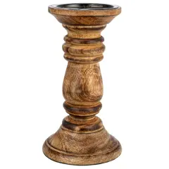 Hello Honey&reg; 8" Carved Wood Candle Holder