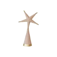 Hello Honey&reg; 11.5" Hand-Painted Paper Mache Star Tree Topper with Gold Foil