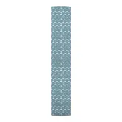 Anchors Indoor/Outdoor Table Runner White on Light Blue