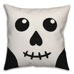 Skull Face Spun Poly Throw Pillow