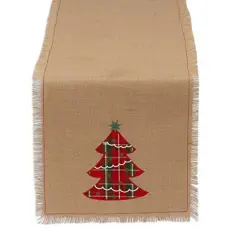 DII&reg; 72" Embroidered Tree Burlap Table Runner