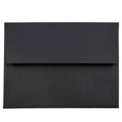 JAM Paper 4.375" x 5.75" Premium Invitation Envelopes, 50ct. Black Linen