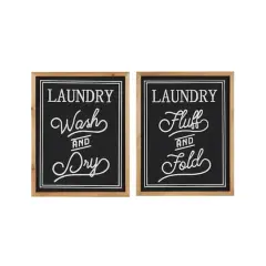 Set of 2 Black Wood Farmhouse Sign Wall Decor, 12.5" x 16"