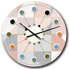 Designart 'Round Geometric Textured Pattern Mid-Century Modern Wall Clock