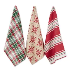 DII&reg; Assorted Scandinavian Snowflakes Dishtowel Set