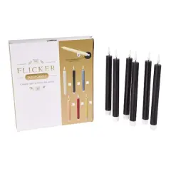 10" Flameless Wax Candles with Remote Control, 6ct. Black