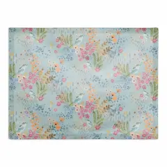 Butterfly Bird Floral Cotton Twill Placemat Blue