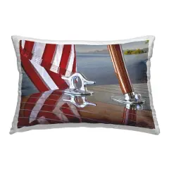 Stupell Industries Flag On Boat Hull Outdoor Printed Pillow